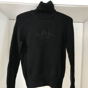 Ralph Lauren Jeans Co LRL Black 100% Cotton knit Turtleneck  Sweater US S